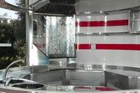 Piano di lavoro circolare in monoblocco realizzato in acciaio inox